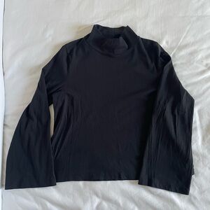 Madewell Black Long Sleeve Mockneck Top